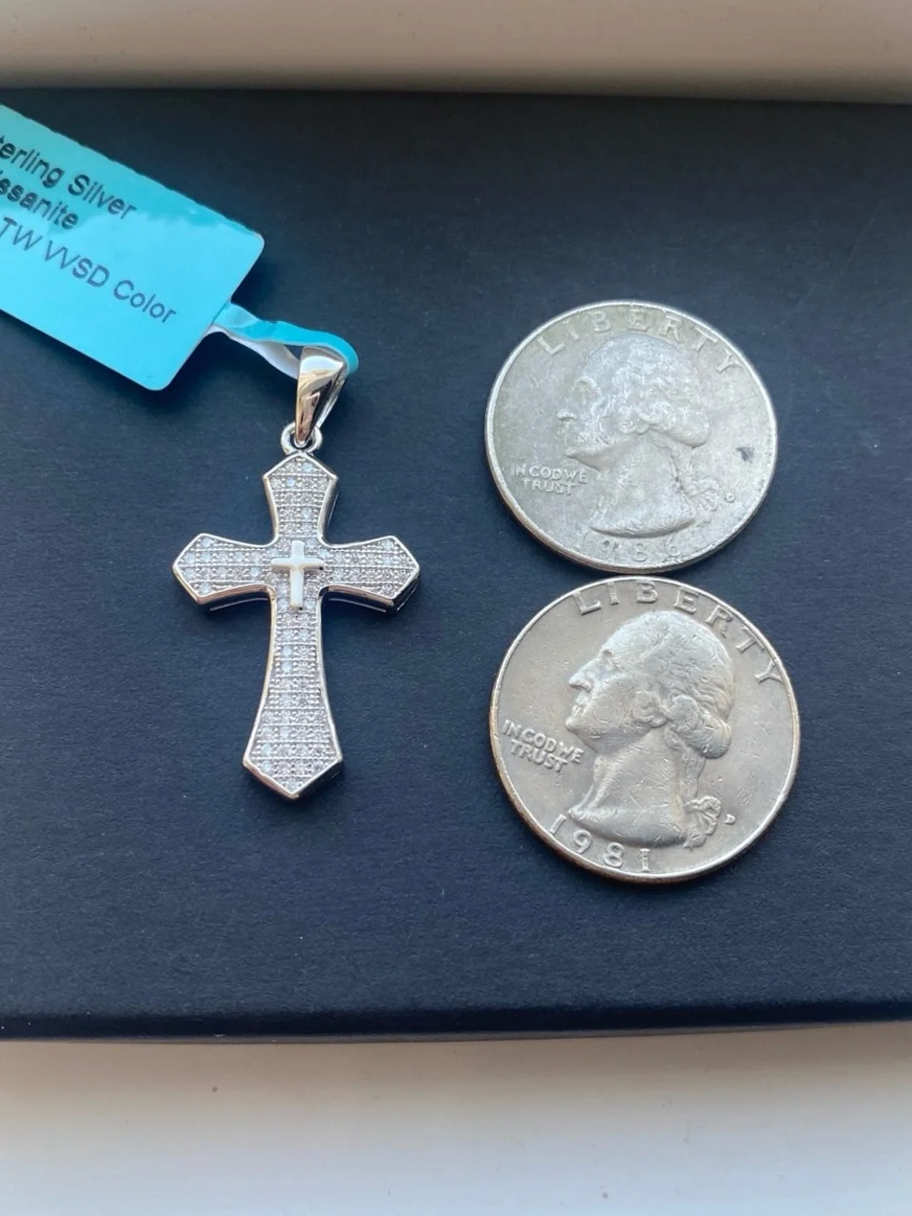 Silver Pave Cross Pendant Necklace - Women's Jewelry